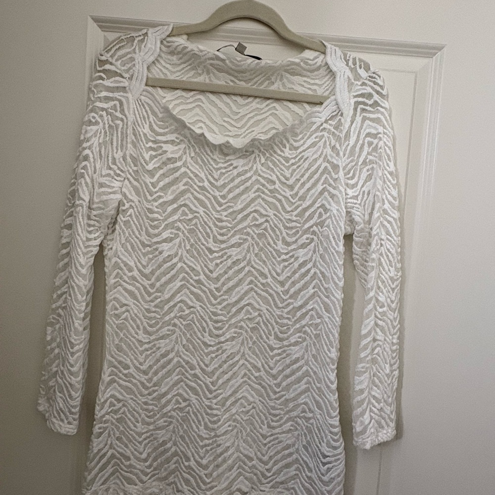 Guess White Long Sleeve Dress